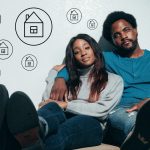 Illustration comparing renting with peace of mind to buying for home equity.